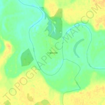 Топографическая карта Сафоново, высота, рельеф