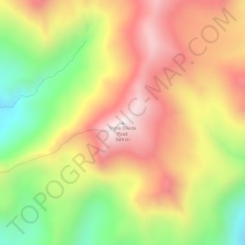 Топографическая карта Triple Divide Peak, высота, рельеф