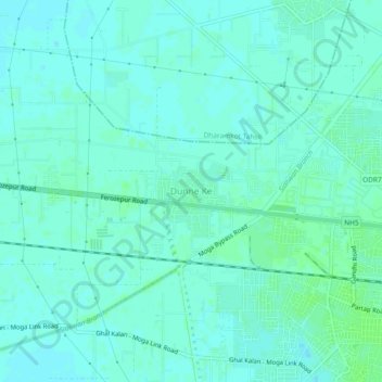 Топографическая карта Dunne Ke, высота, рельеф