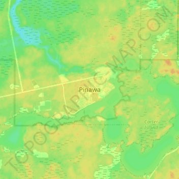 Топографическая карта Pinawa, высота, рельеф