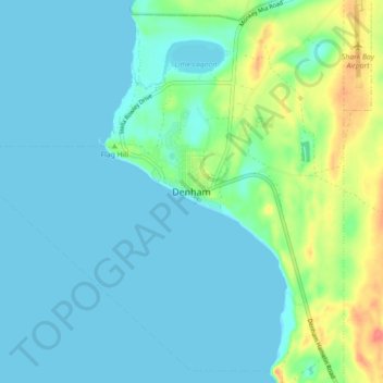 Топографическая карта Denham, высота, рельеф