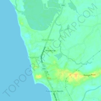 Топографическая карта Maralucap, высота, рельеф