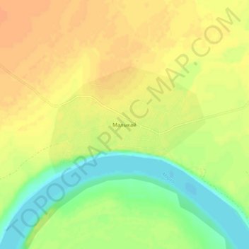 Топографическая карта Малыкай, высота, рельеф