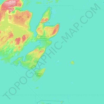 Топографическая карта Rabbit Island, высота, рельеф