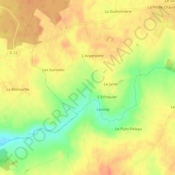 Топографическая карта Les Champs des Creux Bas, высота, рельеф