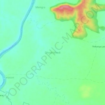 Топографическая карта Dhoot Khedi, высота, рельеф