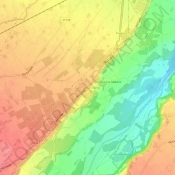 Топографическая карта San Sebastiano, высота, рельеф