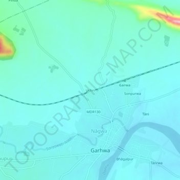 Топографическая карта Uchri, высота, рельеф