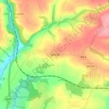 Топографическая карта Spittal, высота, рельеф
