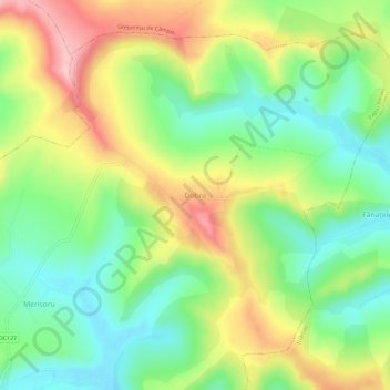 Топографическая карта Dobra, высота, рельеф