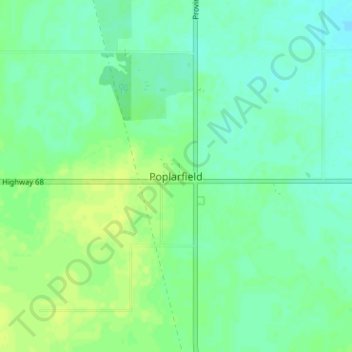Топографическая карта Poplarfield, высота, рельеф
