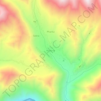 Топографическая карта Khaling, высота, рельеф