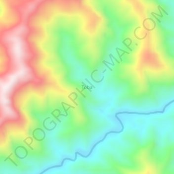Топографическая карта Toba, высота, рельеф