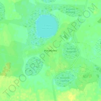 Топографическая карта Нагибино, высота, рельеф