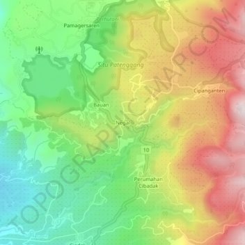 Топографическая карта Negal, высота, рельеф
