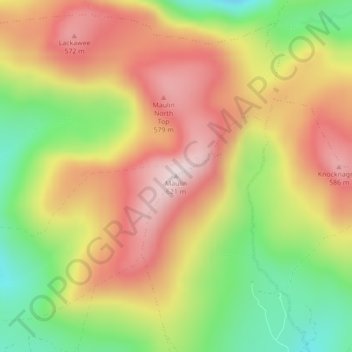 Топографическая карта Maulin, высота, рельеф