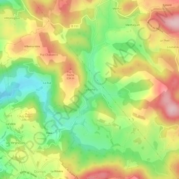Топографическая карта La Roche, высота, рельеф