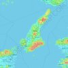 Топографическая карта 淡路島, высота, рельеф