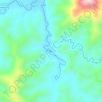 Топографическая карта Waluhu, высота, рельеф