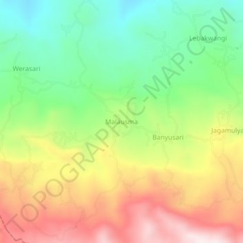 Топографическая карта Malausma, высота, рельеф