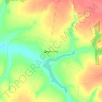 Топографическая карта Девятино, высота, рельеф