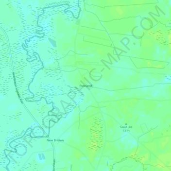 Топографическая карта Freeland, высота, рельеф