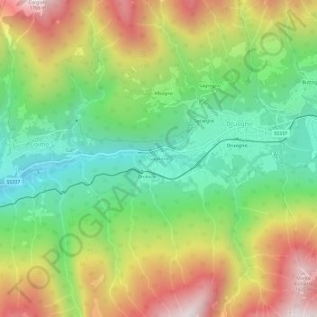 Топографическая карта Gagnone, высота, рельеф