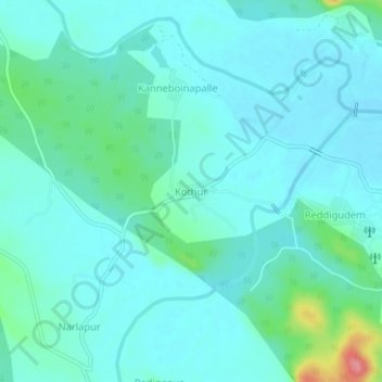 Топографическая карта Kothur, высота, рельеф