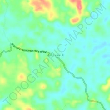 Топографическая карта Mangkawuk, высота, рельеф