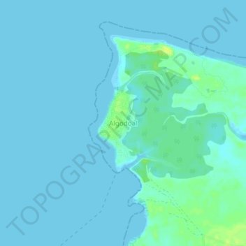 Топографическая карта Algodoal, высота, рельеф