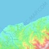 Топографическая карта Ризе, высота, рельеф
