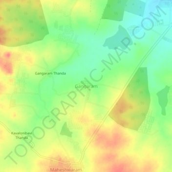 Топографическая карта Gangaram, высота, рельеф