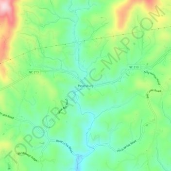 Топографическая карта Petersburg, высота, рельеф