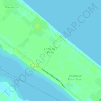 Топографическая карта Chempian Pattu, высота, рельеф