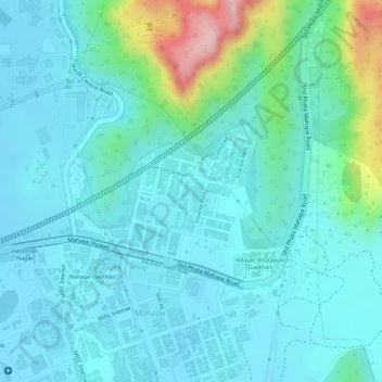 Топографическая карта Mahape, высота, рельеф