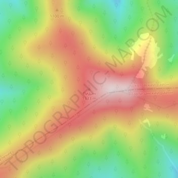 Топографическая карта Пидан, высота, рельеф