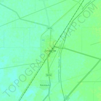 Топографическая карта Sangariya, высота, рельеф