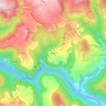 Топографическая карта Ambias, высота, рельеф