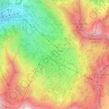 Топографическая карта Albion Basin, высота, рельеф