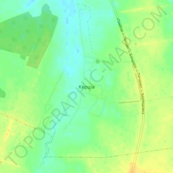 Топографическая карта Кёрша, высота, рельеф
