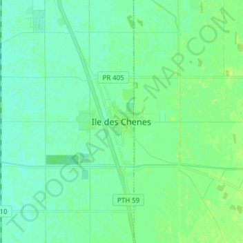 Топографическая карта Ile des Chenes, высота, рельеф