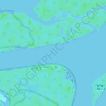 Топографическая карта Southern Moreton Bay Islands, высота, рельеф