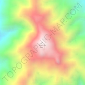 Топографическая карта Mount Candalaga, высота, рельеф