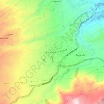 Топографическая карта Catambuco, высота, рельеф
