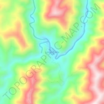 Топографическая карта Long Pada, высота, рельеф