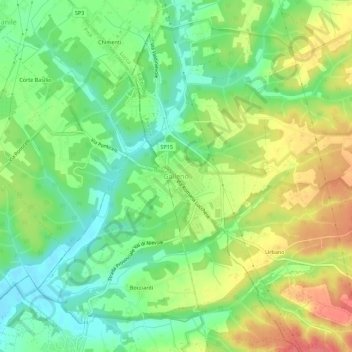 Топографическая карта Galleno, высота, рельеф