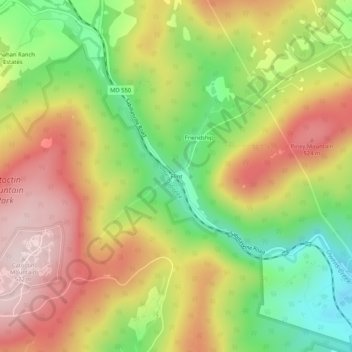 Топографическая карта Flint, высота, рельеф