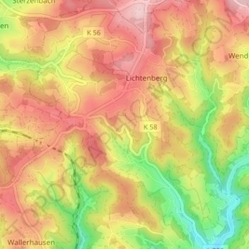 Топографическая карта Frankenthal, высота, рельеф