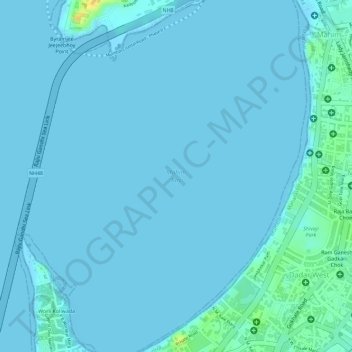 Топографическая карта Mahim Bay, высота, рельеф
