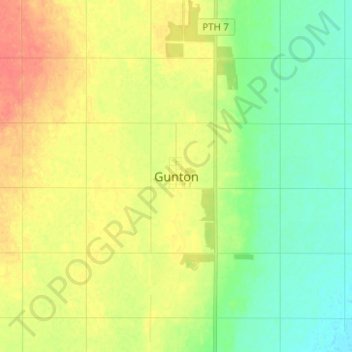Топографическая карта Gunton, высота, рельеф